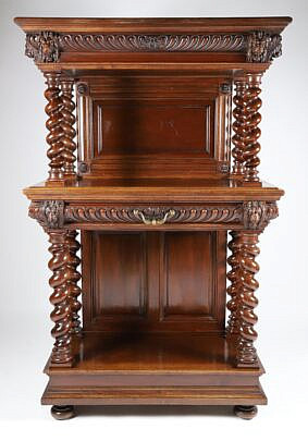 Sauvrezy Carved Two Tier Cabinet 19th Century
