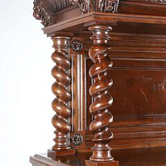 Finely Carved Signed Sauvrezy Two Tier Cabinet, 19th Century