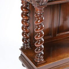 Finely Carved Signed Sauvrezy Two Tier Cabinet, 19th Century