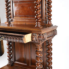 Finely Carved Signed Sauvrezy Two Tier Cabinet, 19th Century