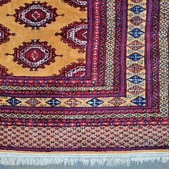 Vintage Bokara Hand Knotted Wool Carpet
