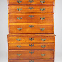 New Hampshire Dunlap School Cherry Chest on Chest 18th Century