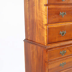 New Hampshire Dunlap School Cherry Chest on Chest, 18th Century