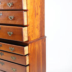 New Hampshire Dunlap School Cherry Chest on Chest, 18th Century