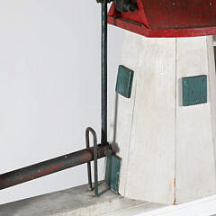 Vintage Uncle Sam Painted Wooden Whirligig on White Painted Platform Base
