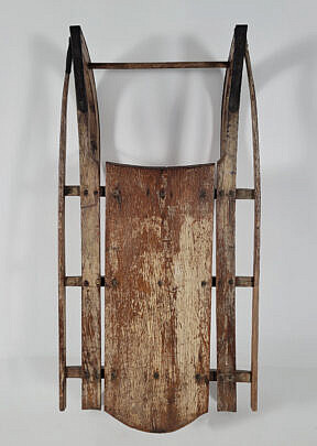 New England Paint Decorated Snow Sled 19th Century
