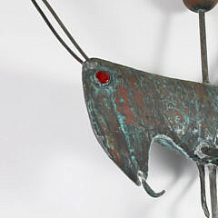 Large Green Patina Copper Grasshopper Weathervane