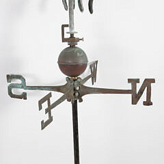 Large Green Patina Copper Grasshopper Weathervane
