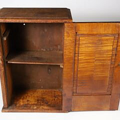 American Tiger Maple Hanging Miniature Cabinet, 19th Century