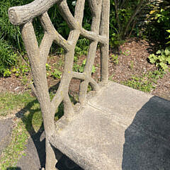 Faux Bois Sculpted Concrete Breakfast Table and Four Side Chairs
