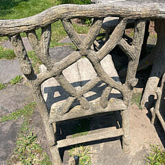 Faux Bois Sculpted Concrete Breakfast Table and Four Side Chairs
