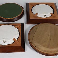 Set of Four Classical Bisque Tiles in Custom Mahogany Frames