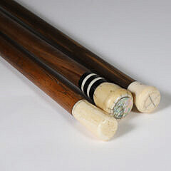 A Group of Antique Walrus Ivory Knob Walking Sticks, 19th Century