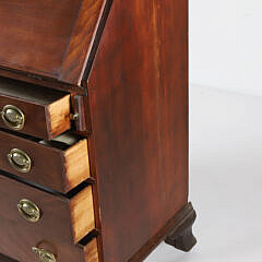 American Chippendale Flame Birch and Mahogany Slant Front Desk, 18th Century
