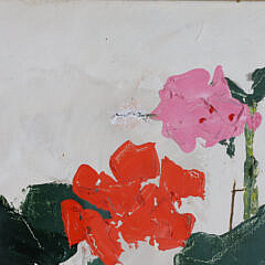 Andrew Shunney Oil on Canvas “Potted Geraniums”
