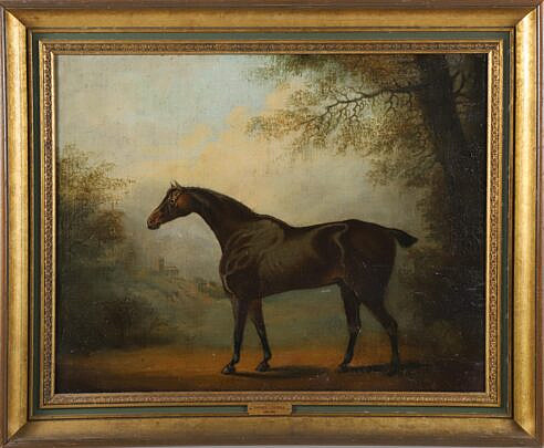 Daniel Clowes (1790-1849) Oil on Panel "Dark Boy Hunter in Landscape"