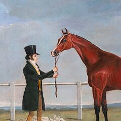 Oil on Canvas “Barrister Leading a Horse”, 19th Century