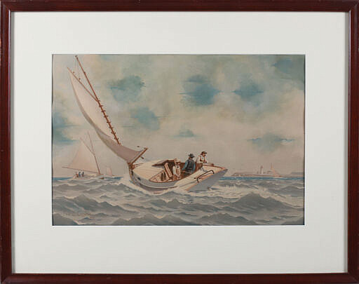Federick S. Cozzens (New York 1846-1928) Lithograph Trolling for Bluefish
