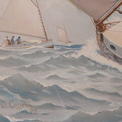 Federick S. Cozzens Lithograph “Trolling for Bluefish”
