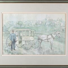 11-5436 Barbara Van Winkelen Watercolor Mt Vernon Farm Wagon A_IMG_8760