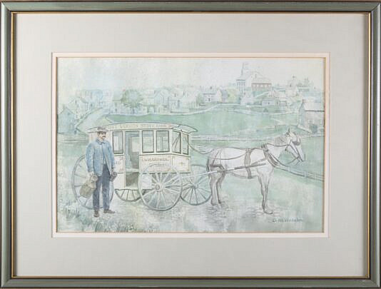 11-5436 Barbara Van Winkelen Watercolor Mt Vernon Farm Wagon A_IMG_8760