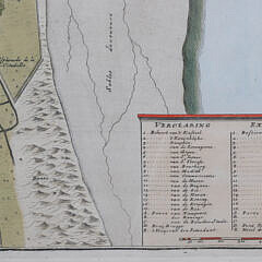 Hand Colored Copper Plate Engraving “Plan De Dunkerque”, French circa 1712