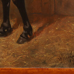 Oil on Canvas “Portrait of a Horse in the Stable”, circa 1902