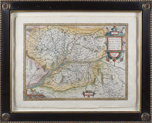 Hand Colored Copper Plate Engraving "Map of Aryov" circa 1579