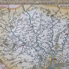 Hand Colored Copper Plate Engraving “Map of Anjou” circa 1579