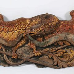 Large Vintage Carved and Painted American Spread Winged Eagle Plaque