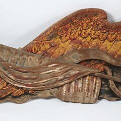 Large Vintage Carved and Painted American Spread Winged Eagle Plaque