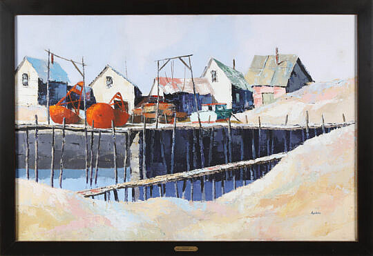 Phillip Hicken Acrylic on Canvas "Buoys Ences"