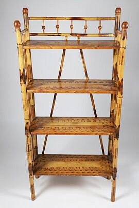 Vintage Four-Tier Bamboo Bookshelf