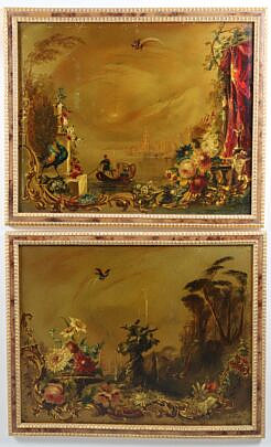 19-5479 Pair of Venetian Scene Painted A IMG_9904