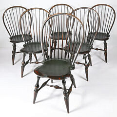 2-141 Set of Six D.R. Dimes Bow-Back Windsor Chairs A_IMG_9105