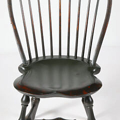 Set of Six Signed D.R. Dimes Bow-Back Windsor Side Chairs in Black Finish