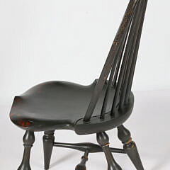 Set of Six Signed D.R. Dimes Bow-Back Windsor Side Chairs in Black Finish