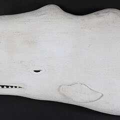 Mike Bacle Carved and Painted Moby Dick Sperm Whale Plaque