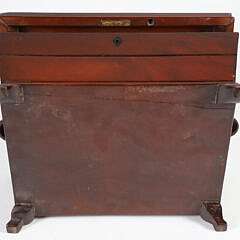 English Lift Top One Drawer Mahogany Jewelry Box, 19th Century
