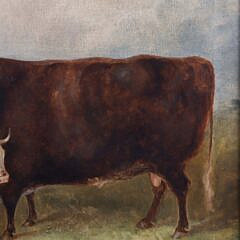 Oil on Canvas “Portrait of a Bull and Cow”, 19th Century