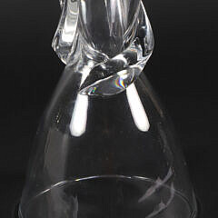 Signed Steuben Clear Crystal Vase With Spiral Base