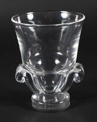 2336-54 Signed Steuben Clear Crystal Vase With Handles A_IMG_9667