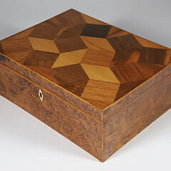 Bird’s Eye Maple and Parquetry Inlaid Box, 19th Century