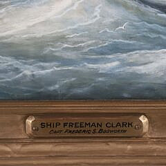 Gouache on Artist Board “Portrait of the Ship Freeman Clark” and Associated Document
