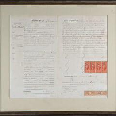 Gouache on Artist Board “Portrait of the Ship Freeman Clark” and Associated Document