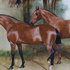 George Paice Oil on Canvas Portrait of Three Horses “Investment, Dublin and Rainee Bee”, circa 1894