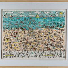 James Rizzi Limited Edition #137/175 Watercolor, Pen and Paper Collage and Relief Assemblege "When Living is Easy"