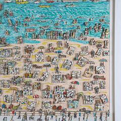 James Rizzi Limited Edition 3-D Screen Print with Collage “When Living is Easy”, circa 1987