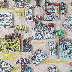 James Rizzi Limited Edition 3-D Screen Print with Collage “When Living is Easy”, circa 1987