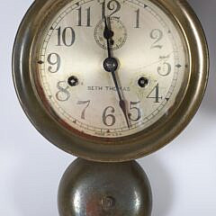 Two Seth Thomas Brass Ship’s Bell Wall Clocks